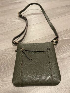 Mia and Luca crossbody purse in Deep Dark Green Pebbled Vegan djustable Straps